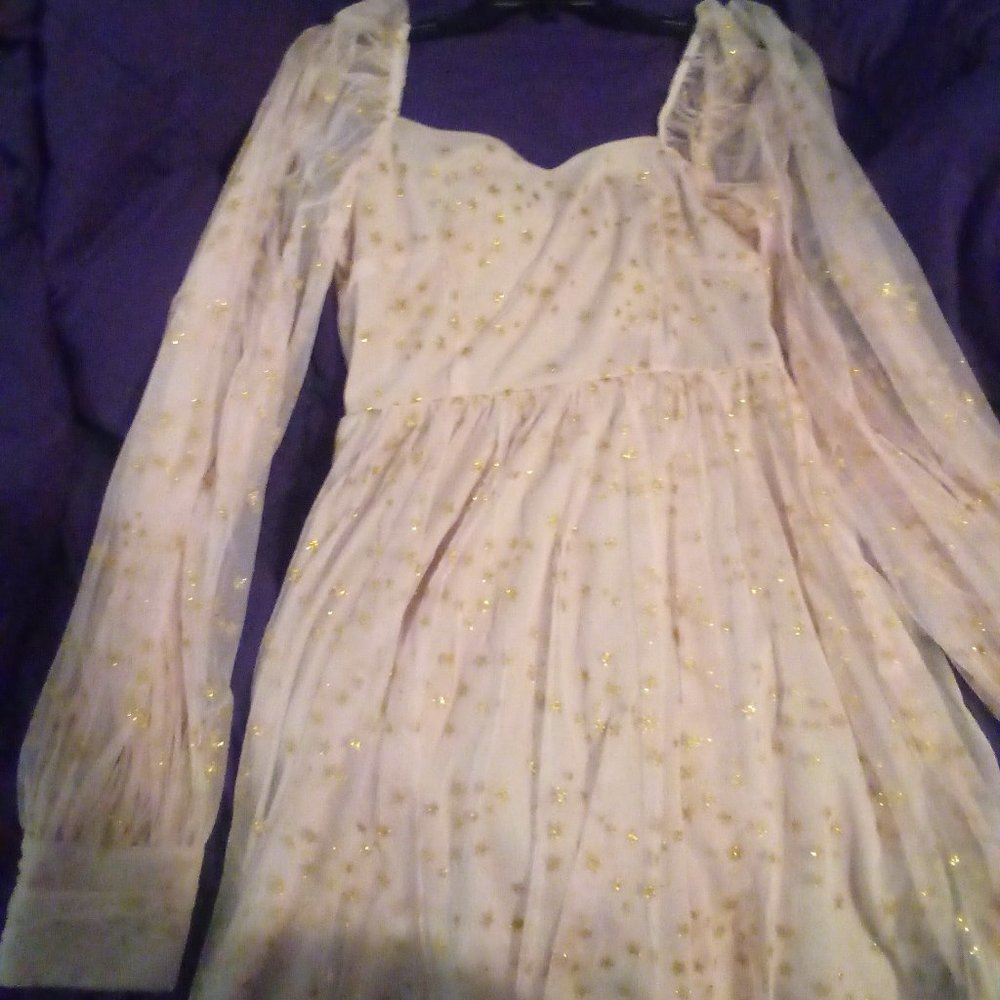Pink Shein dress with gold Stars